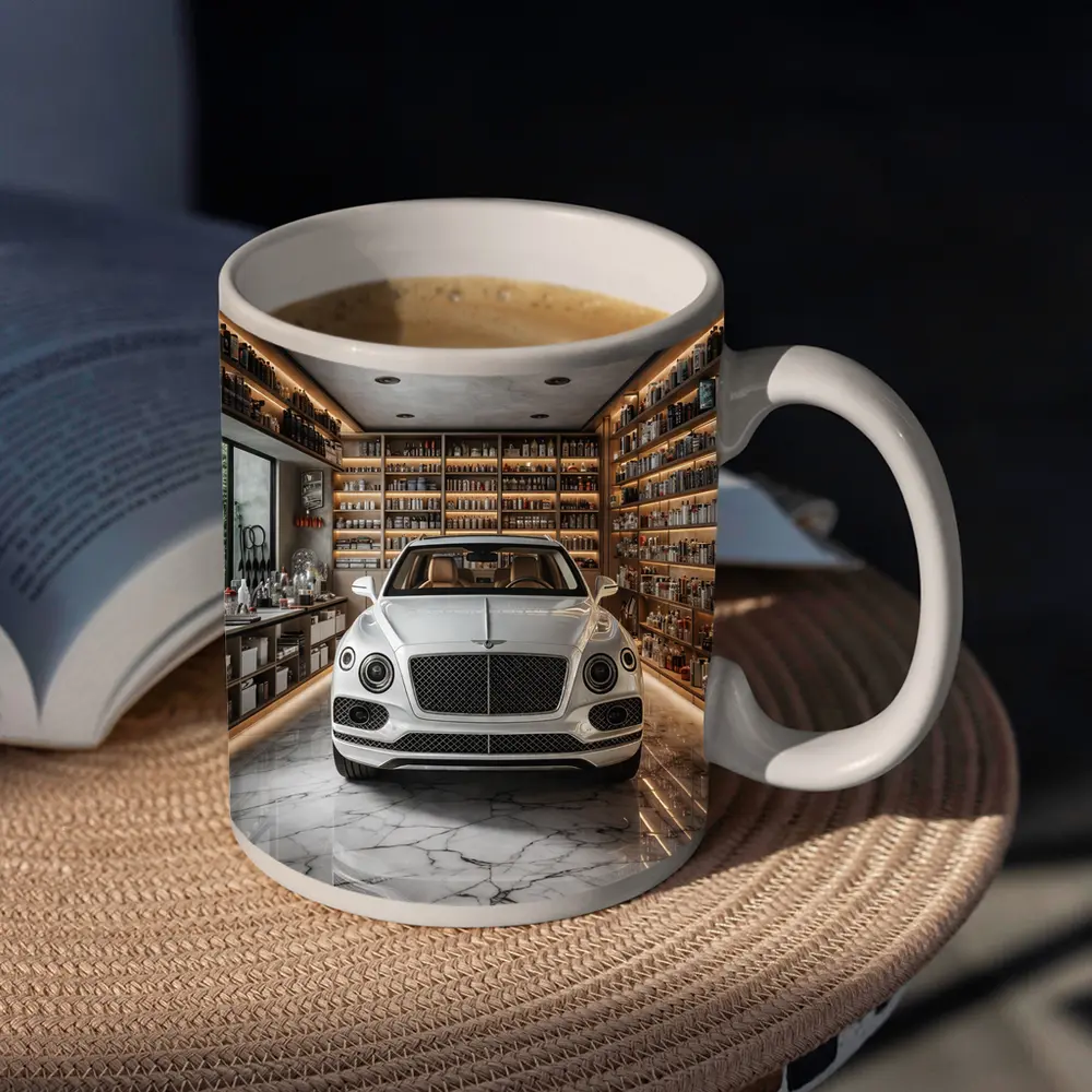 Bentley Bentayga White Luxury Showroom Interior – Mugs