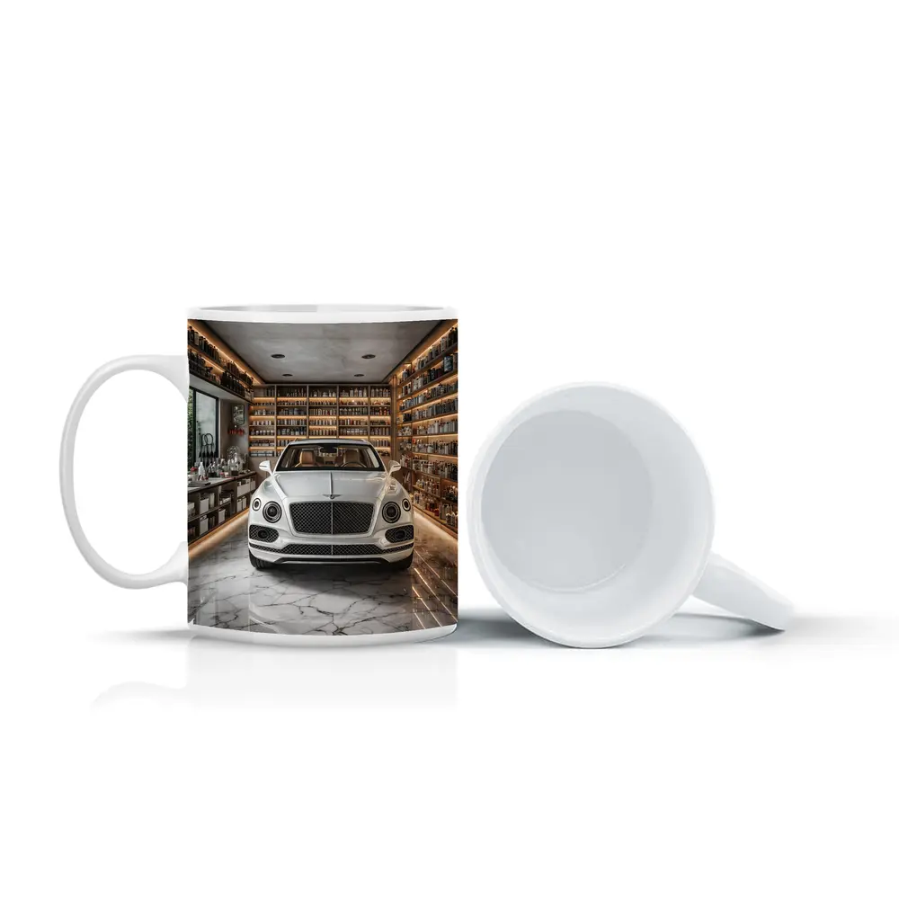 Bentley Bentayga White Luxury Showroom Interior – Mugs