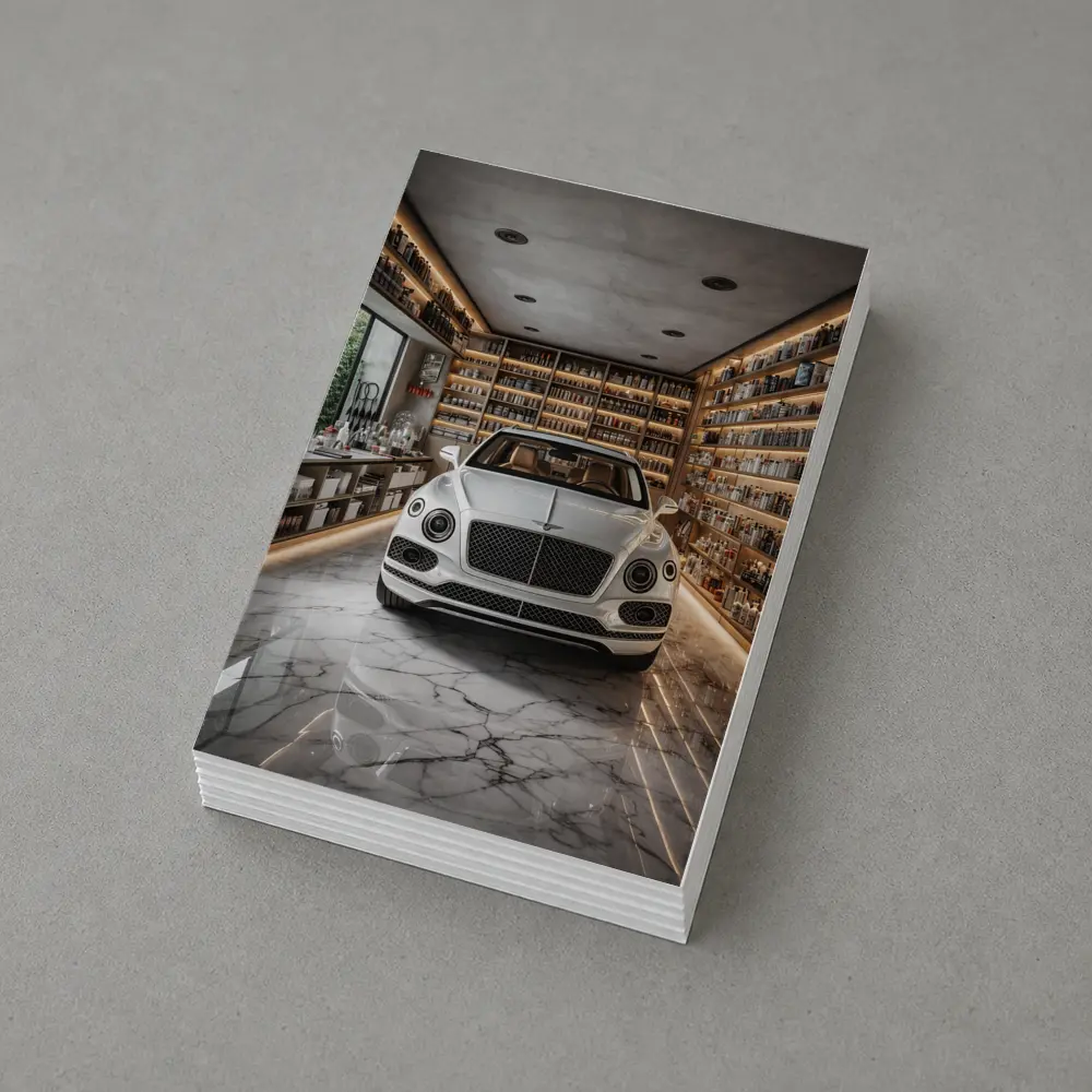 Bentley Bentayga White Luxury Showroom Interior – Postcards