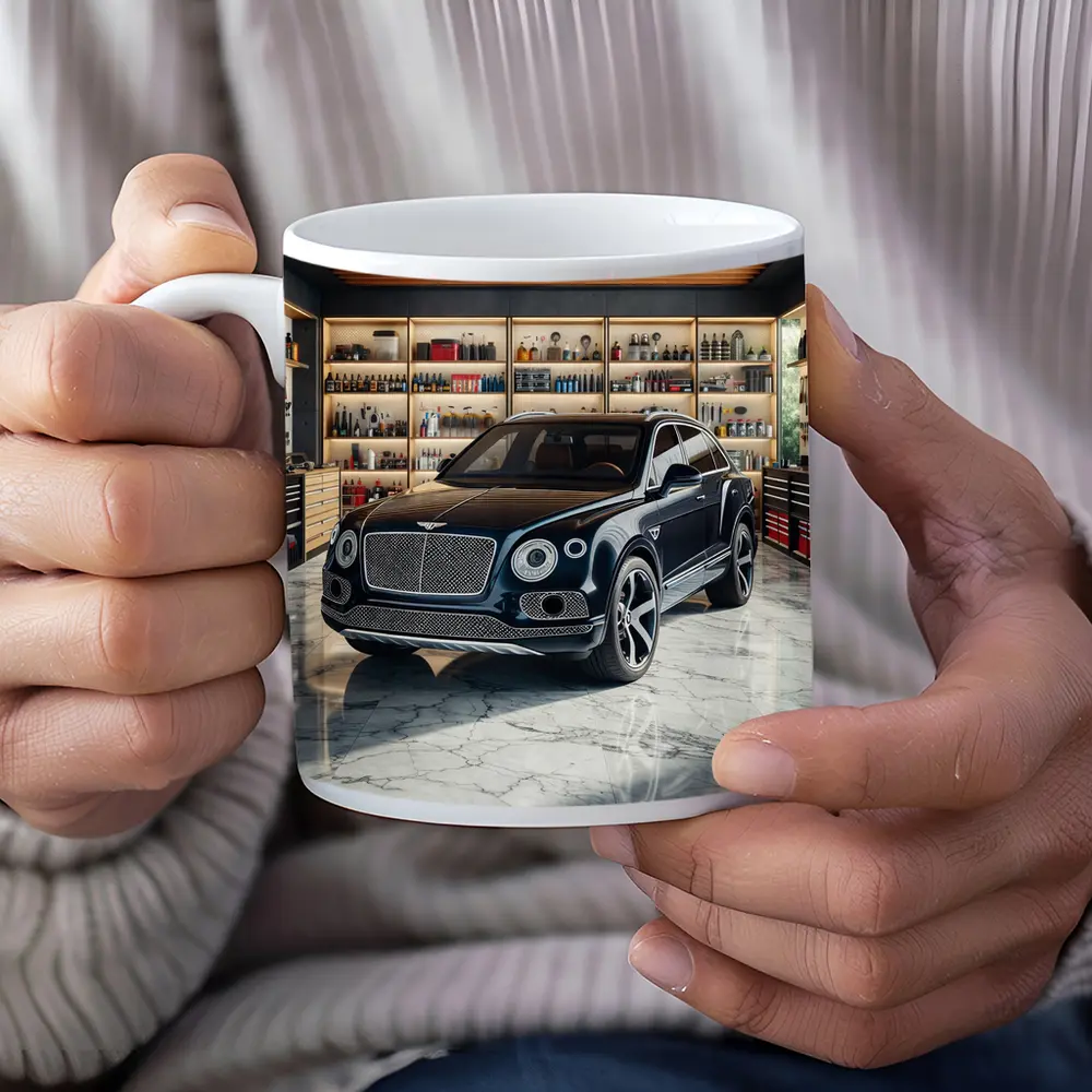 Bentley Bentayga Parked Inside Luxury Garage – Mugs