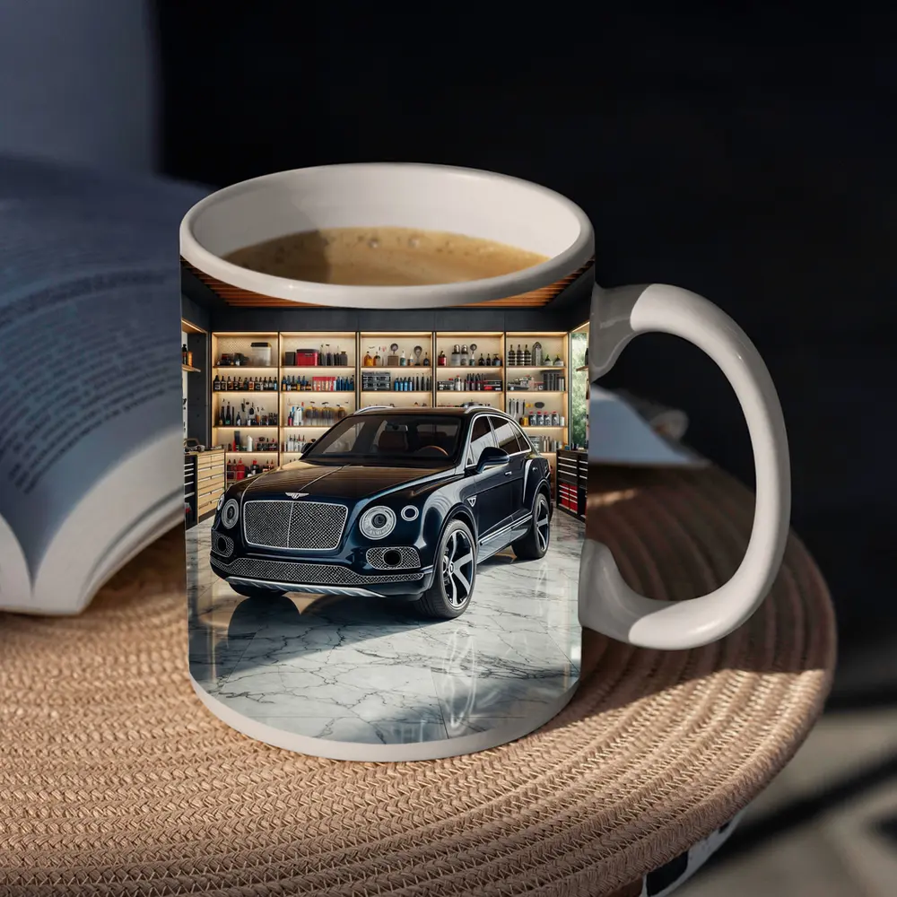 Bentley Bentayga Parked Inside Luxury Garage – Mugs