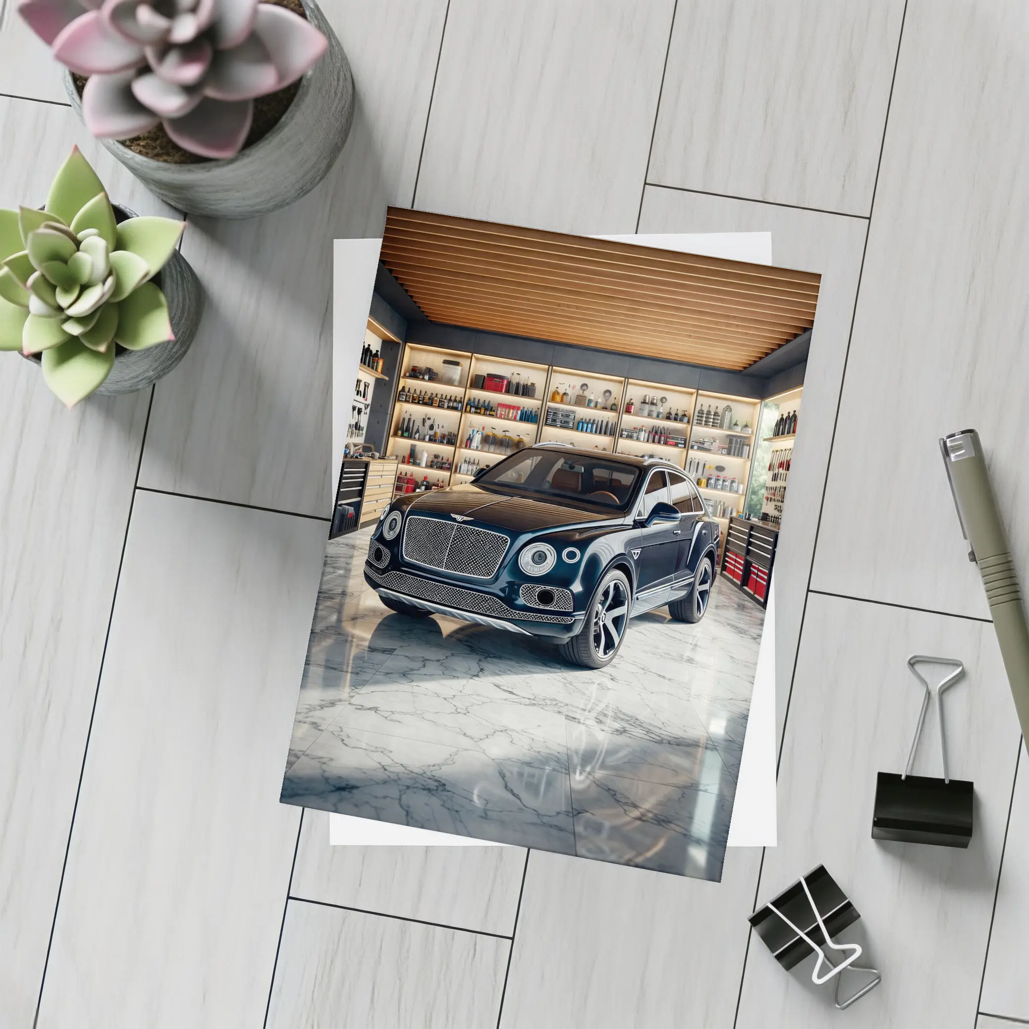 Bentley Bentayga Parked Inside Luxury Garage – Postcards