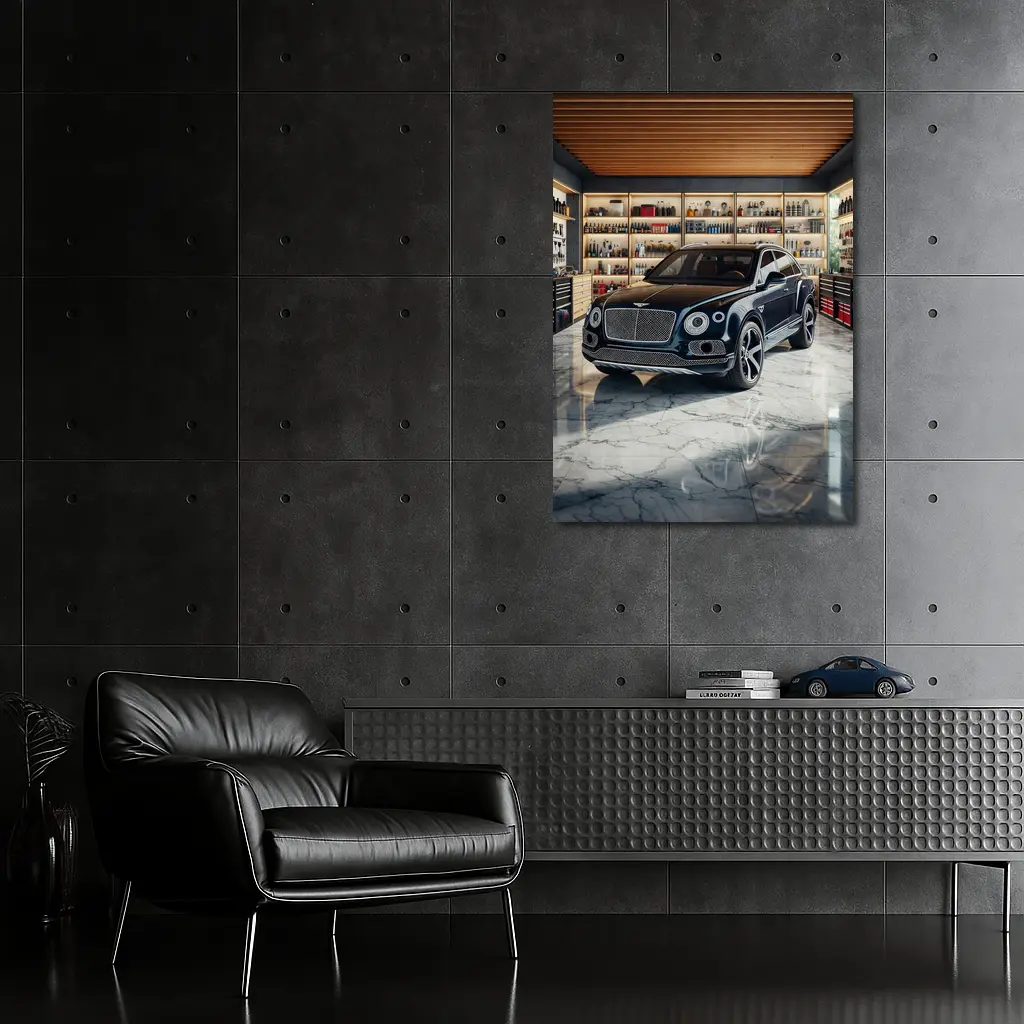 Bentley Bentayga Parked Inside Luxury Garage – Wall Art