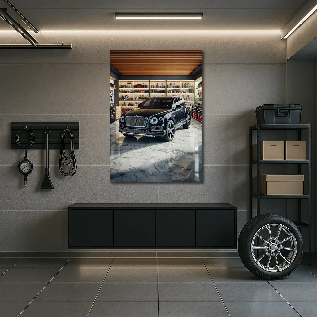 Bentley Bentayga Parked Inside Luxury Garage – Wall Art
