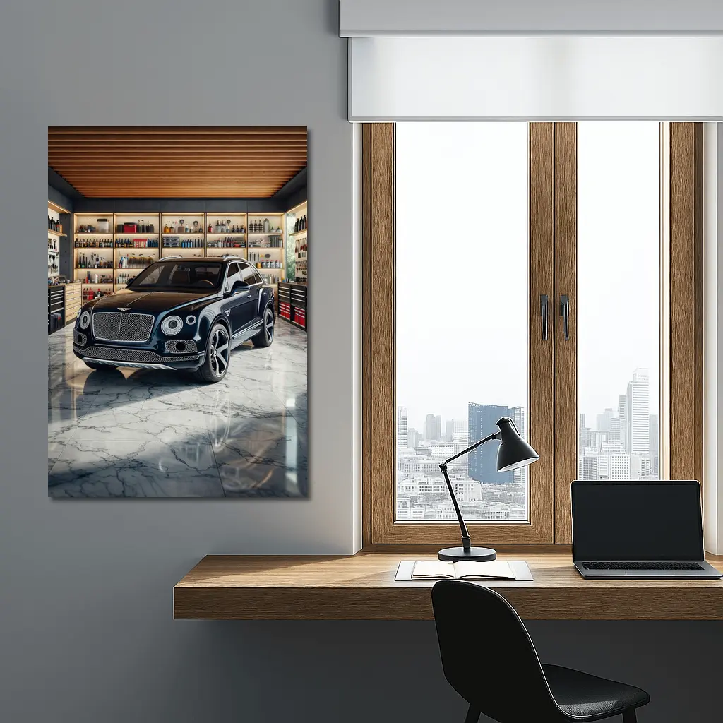 Bentley Bentayga Parked Inside Luxury Garage – Wall Art