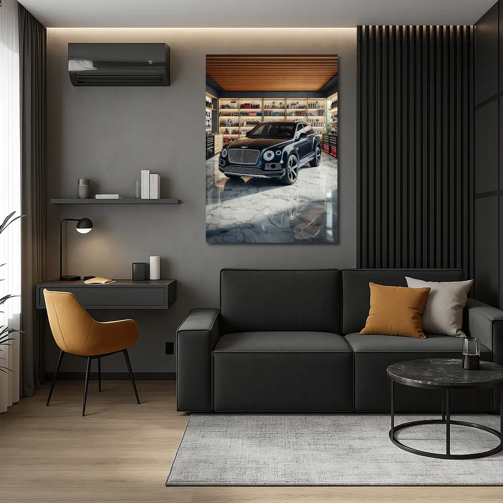 Bentley Bentayga Parked Inside Luxury Garage – Wall Art