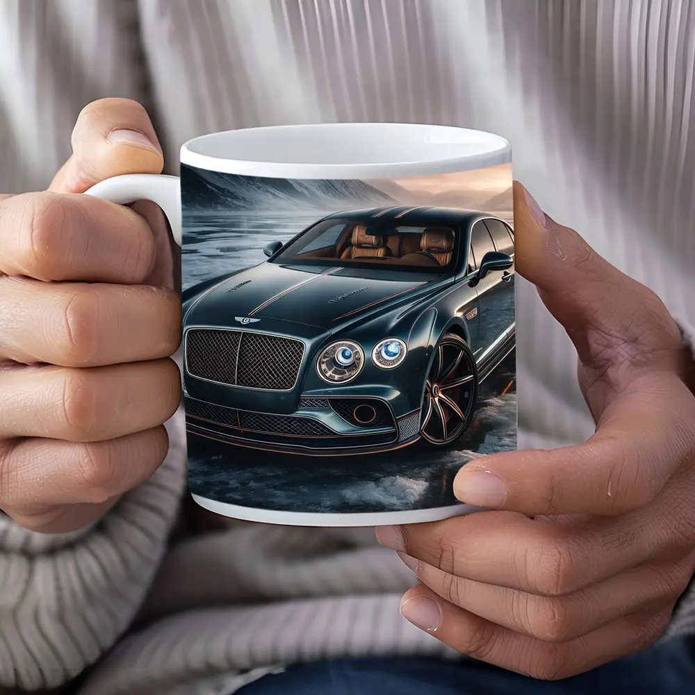Bentley Flying Spur Dark Green Icy Landscape – Mugs