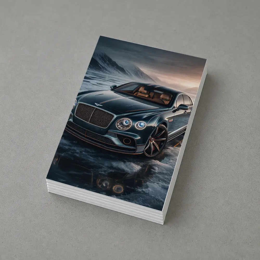 Bentley Flying Spur Dark Green Icy Landscape – Postcards