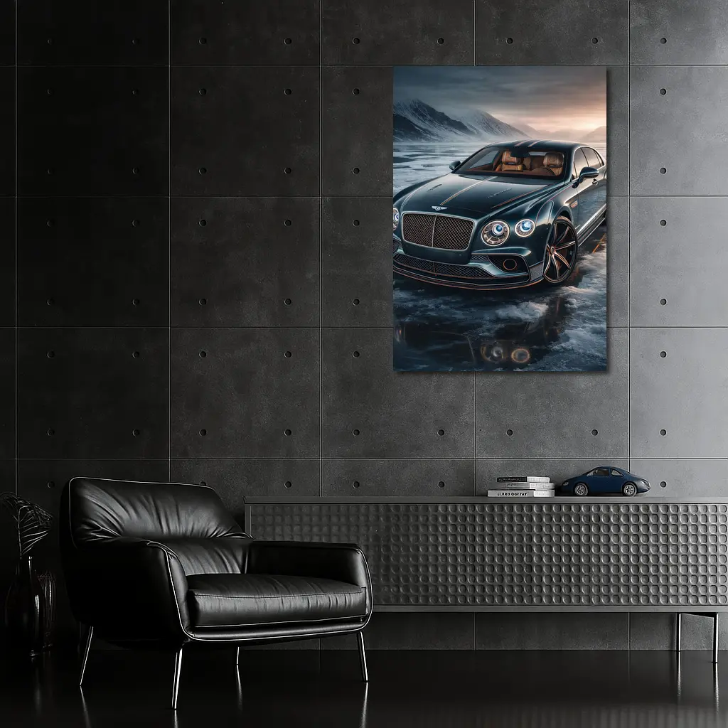 Bentley Flying Spur Dark Green Icy Landscape – Wall Art