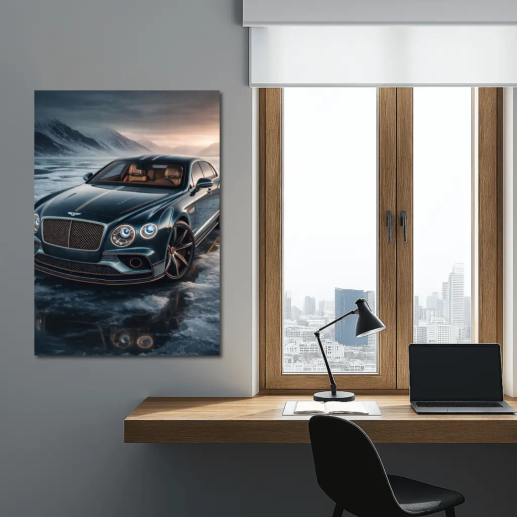 Bentley Flying Spur Dark Green Icy Landscape – Wall Art