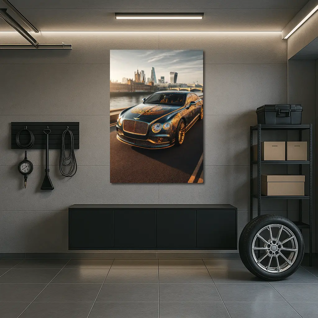 Bentley Flying Spur Gold Art London – Wall Art