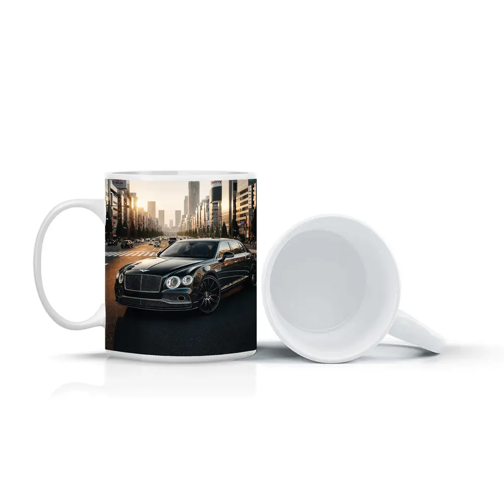 Bentley Flying Spur Black Tokyo City Street – Mugs