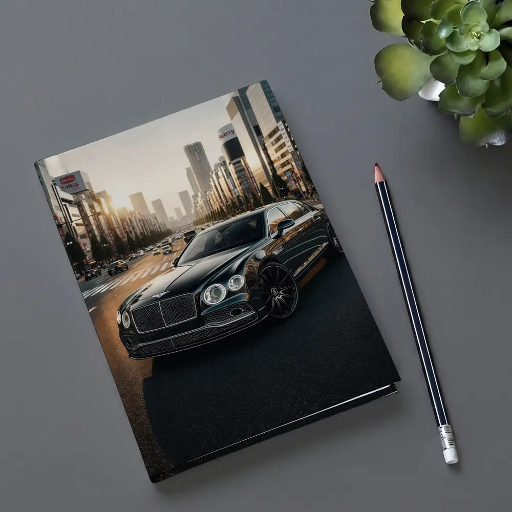 Bentley Flying Spur Black Tokyo City Street – Notebooks