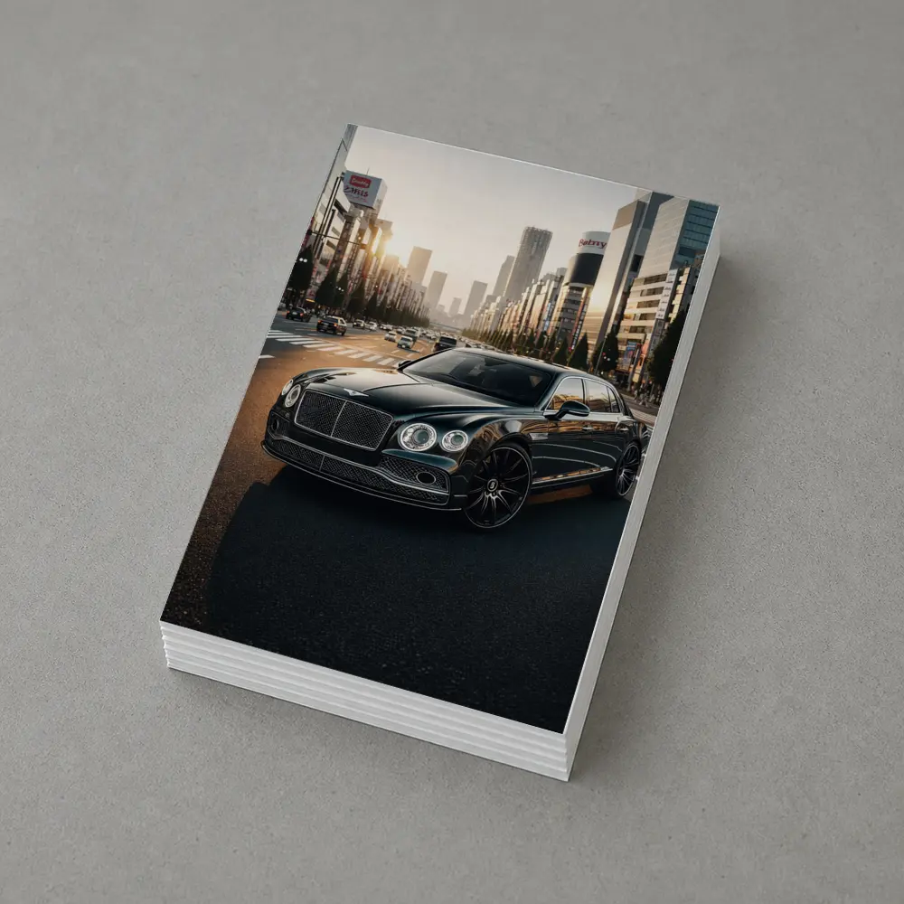 Bentley Flying Spur Black Tokyo City Street – Postcards