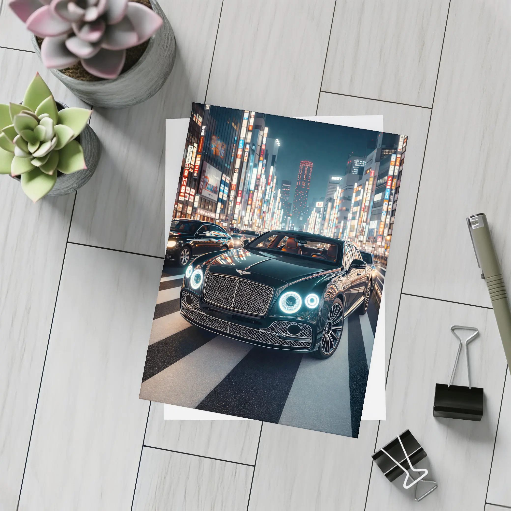 Bentley Flying Spur Tokyo City Night – Postcards