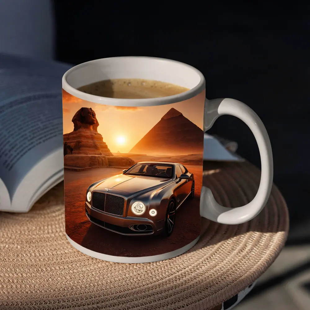 Bentley Mulsanne Egypt Pyramids Sphinx Sunset – Mugs