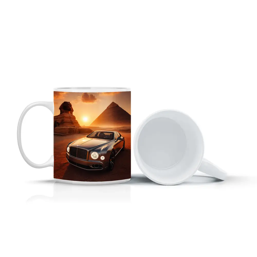 Bentley Mulsanne Egypt Pyramids Sphinx Sunset – Mugs