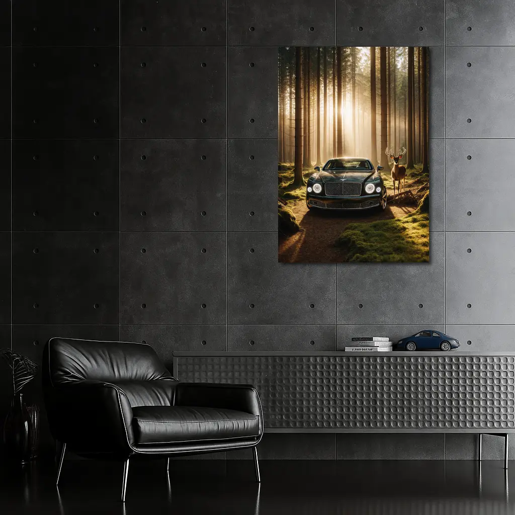 Bentley Mulsanne Dark Green Forest Sunlight – Wall Art
