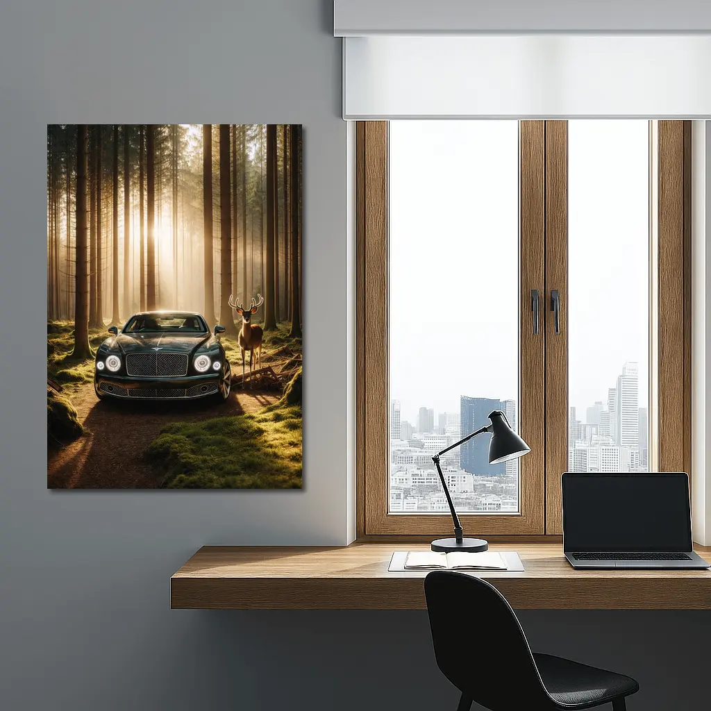 Bentley Mulsanne Dark Green Forest Sunlight – Wall Art