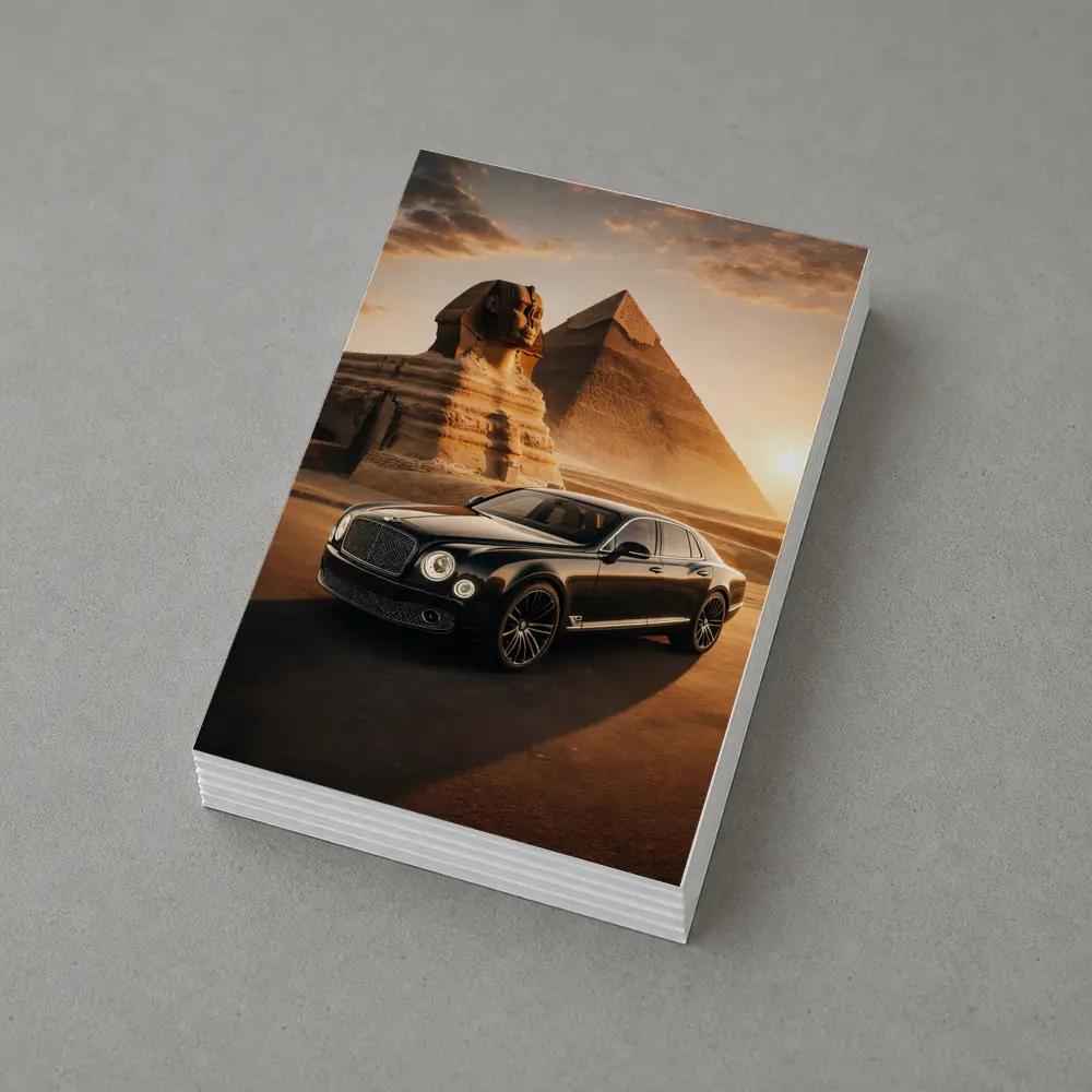 Bentley Mulsanne Black Egypt Pyramids Sphinx – Postcards