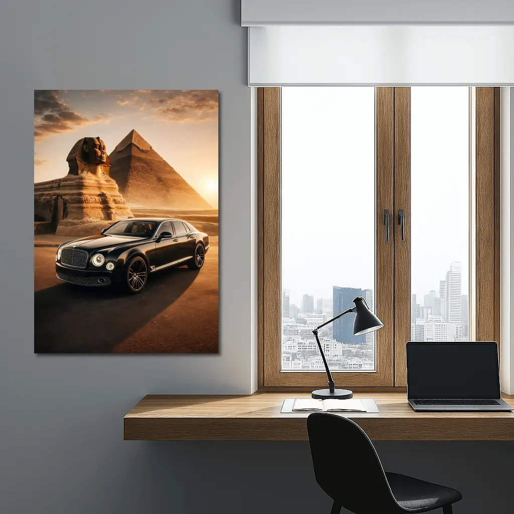 Bentley Mulsanne Black Egypt Pyramids Sphinx – Wall Art