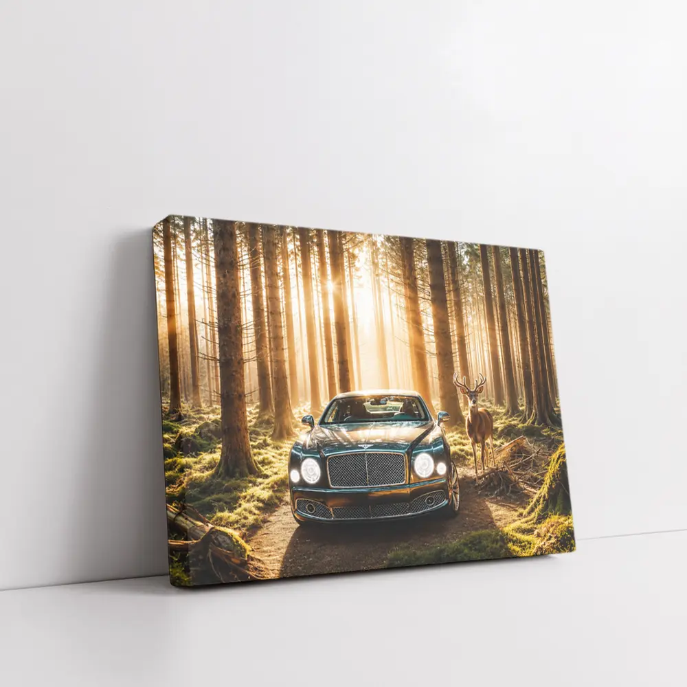 Bentley Mulsanne Parked Deep Forest Sunlight – Wall Art