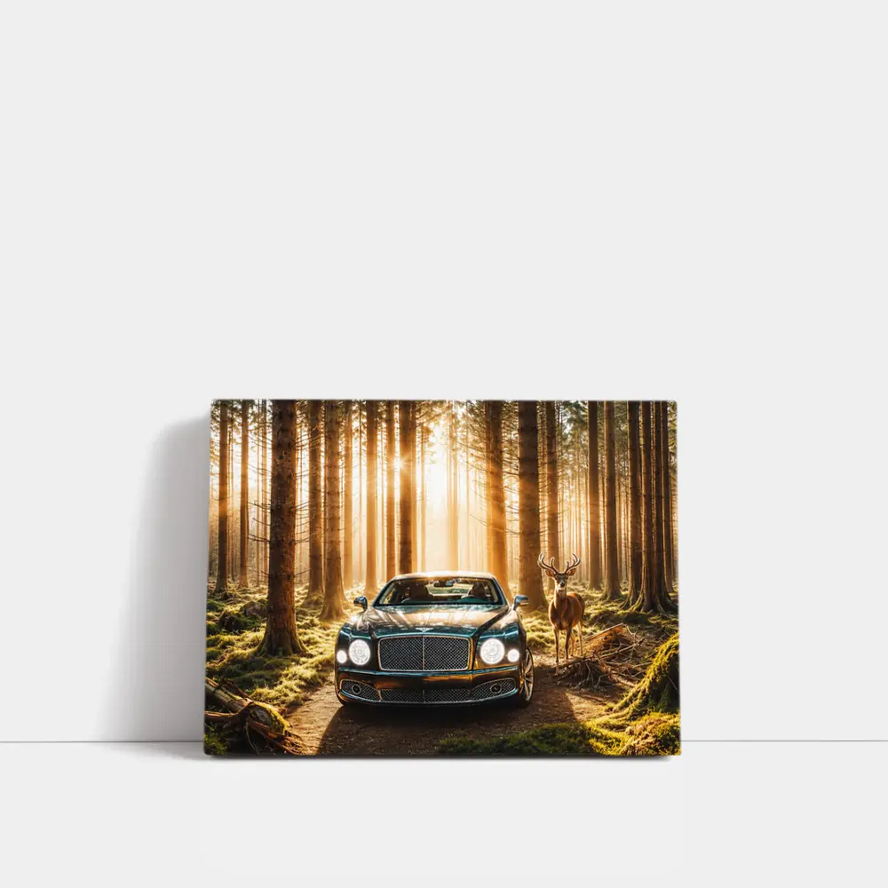 Bentley Mulsanne Parked Deep Forest Sunlight – Wall Art