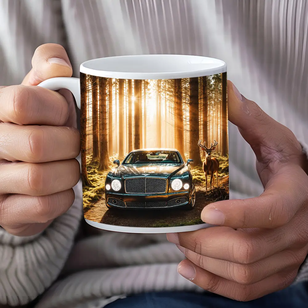 Bentley Mulsanne Parked Deep Forest Sunlight – Mugs