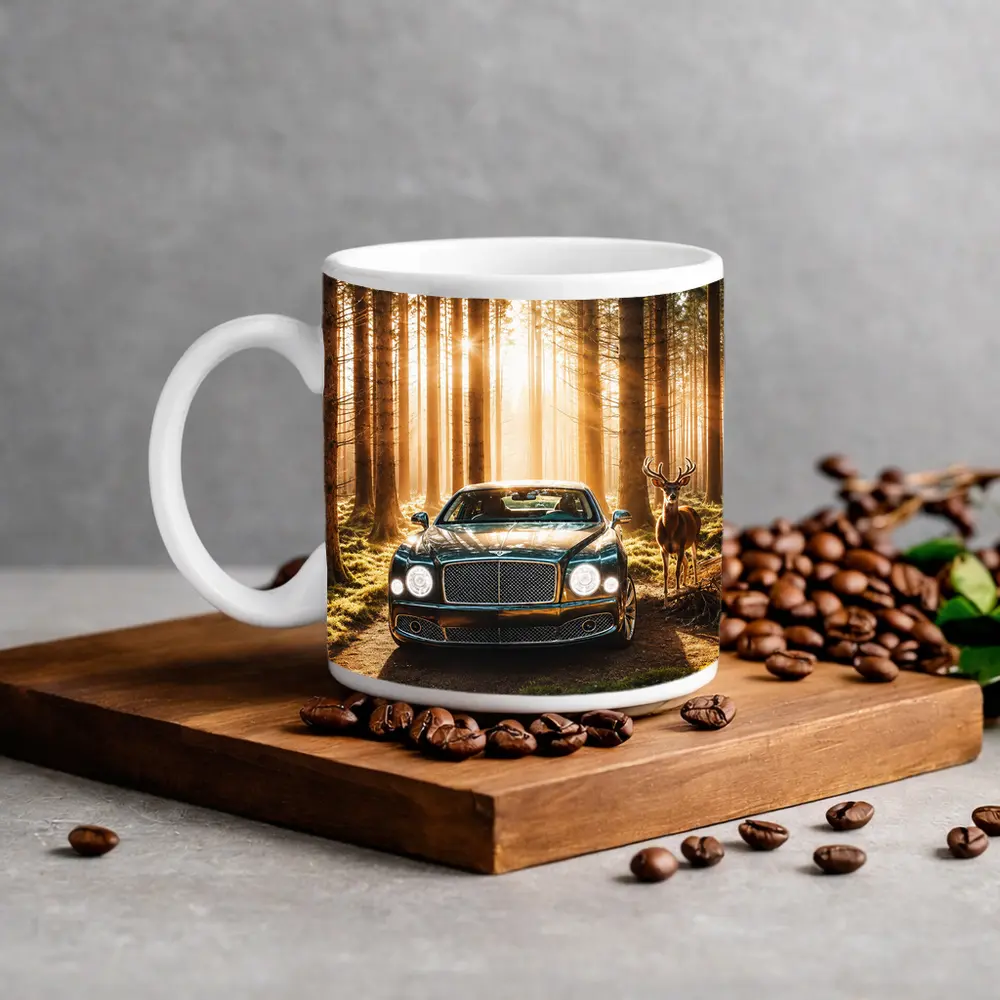 Bentley Mulsanne Parked Deep Forest Sunlight – Mugs