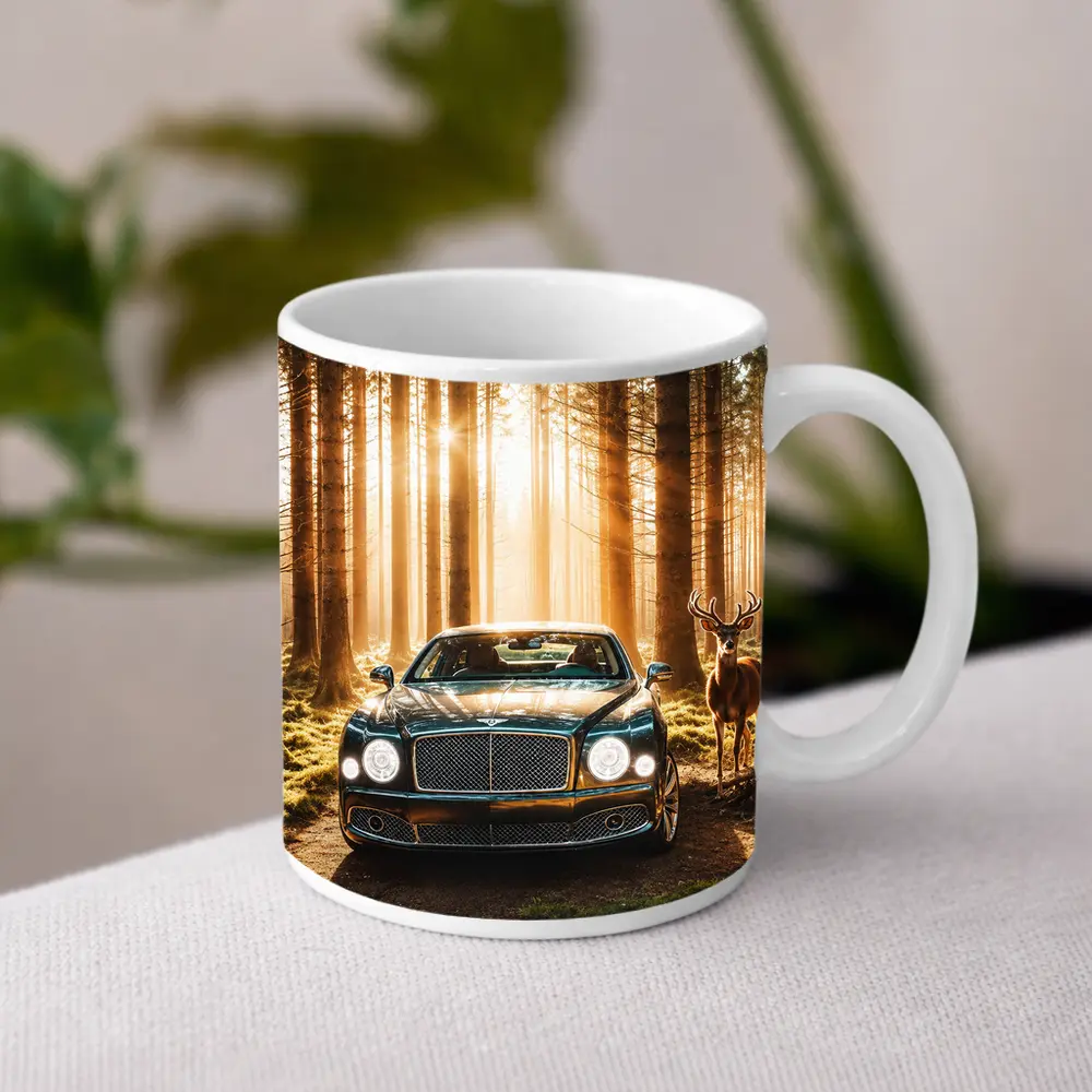 Bentley Mulsanne Parked Deep Forest Sunlight – Mugs
