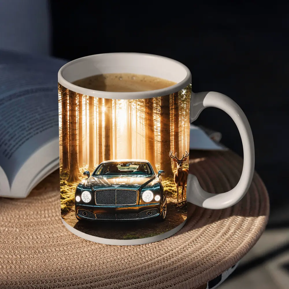 Bentley Mulsanne Parked Deep Forest Sunlight – Mugs