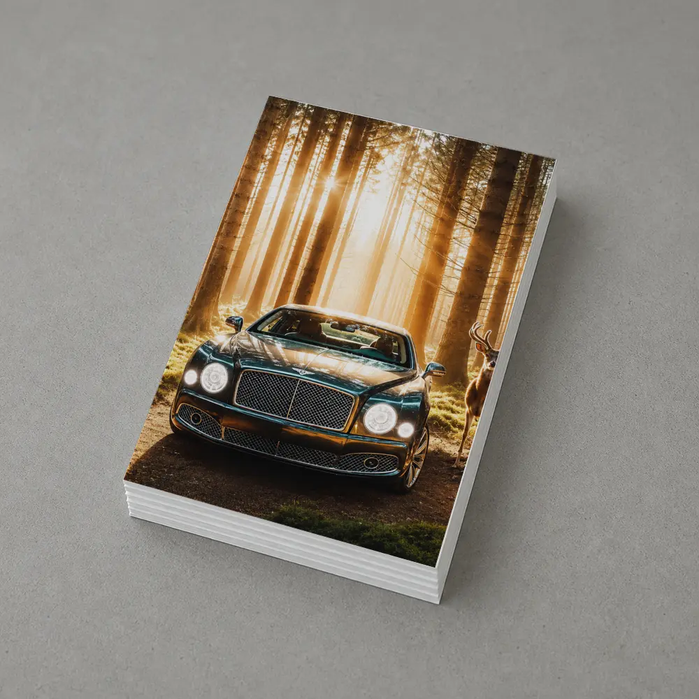 Bentley Mulsanne Parked Deep Forest Sunlight – Postcards