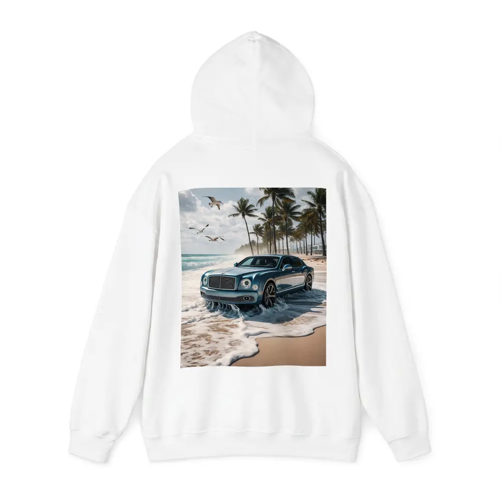 Bentley Mulsanne Blue Luxury Car Beach – Hoodies