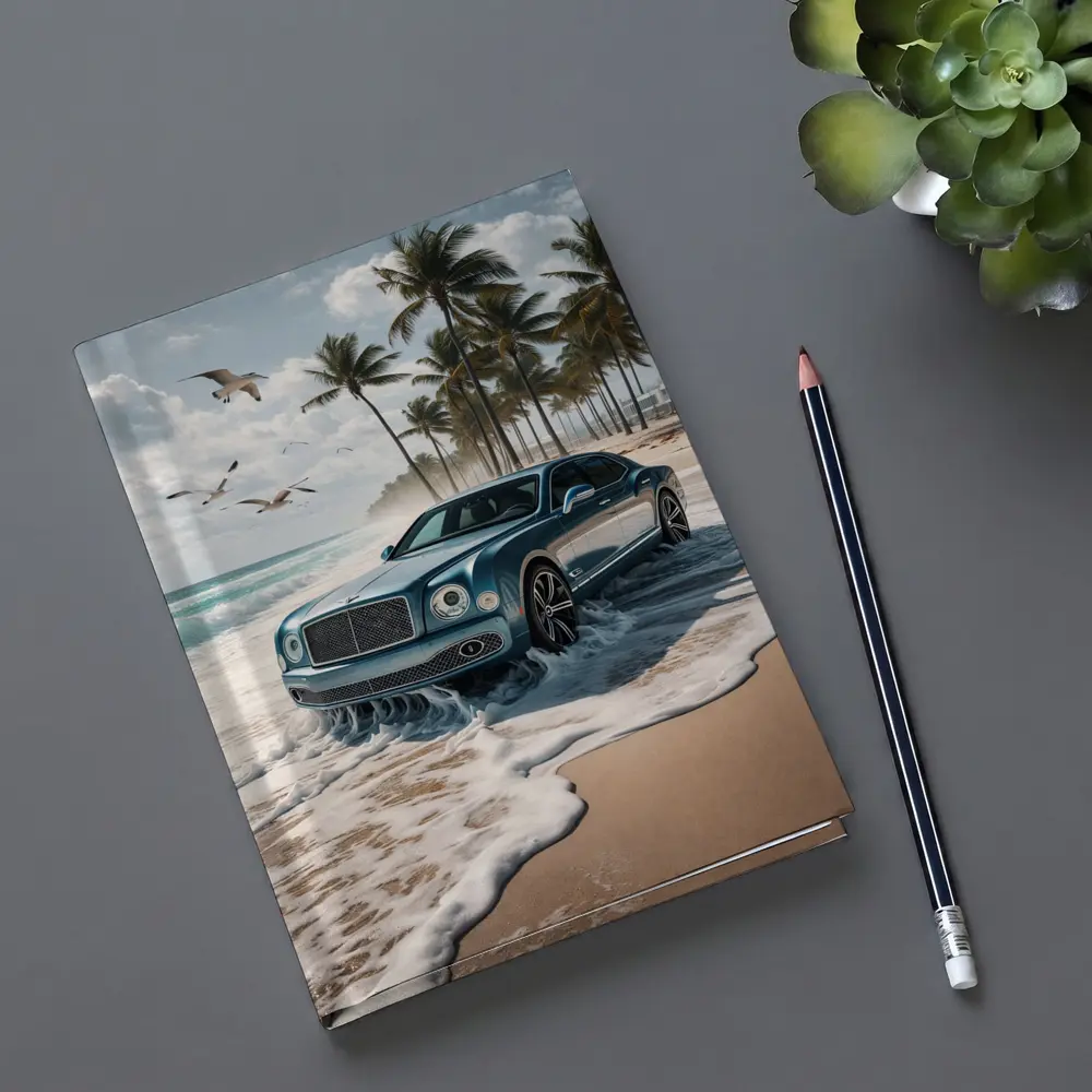 Bentley Mulsanne Blue Luxury Car Beach – Notebooks