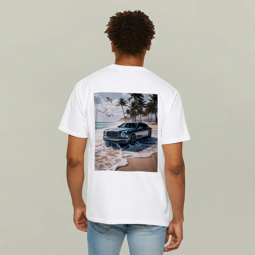 Bentley Mulsanne Blue Luxury Car Beach – T-Shirts