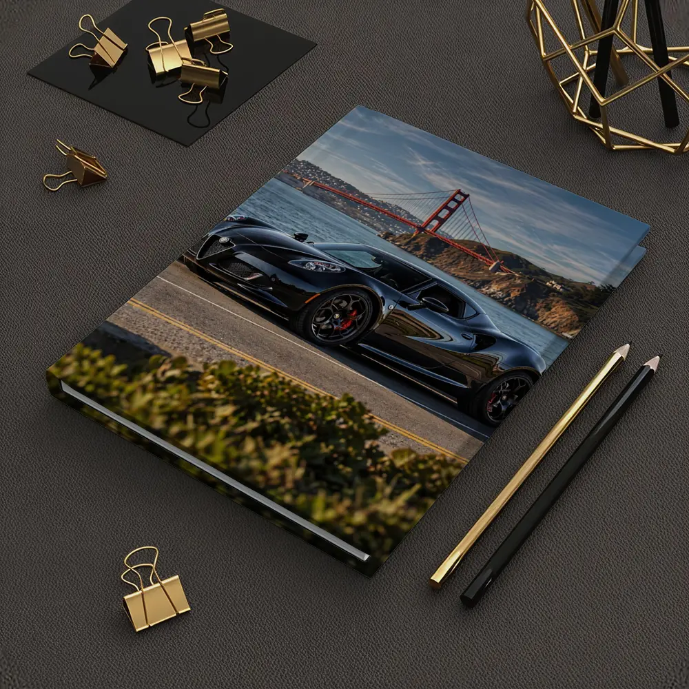 Black Alfa Romeo 4C Golden Gate Bridge – Notebooks