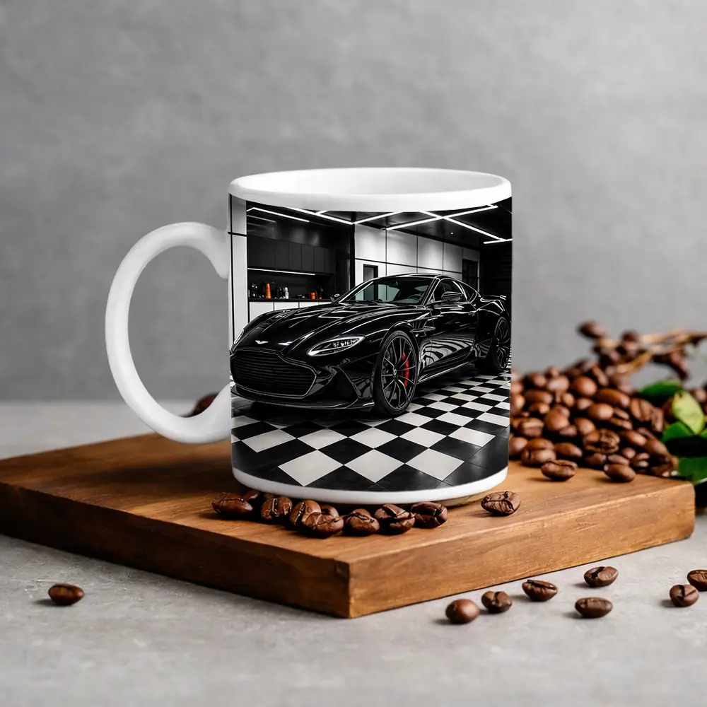 Aston Martin DBS Superleggera Black Garage – Mugs