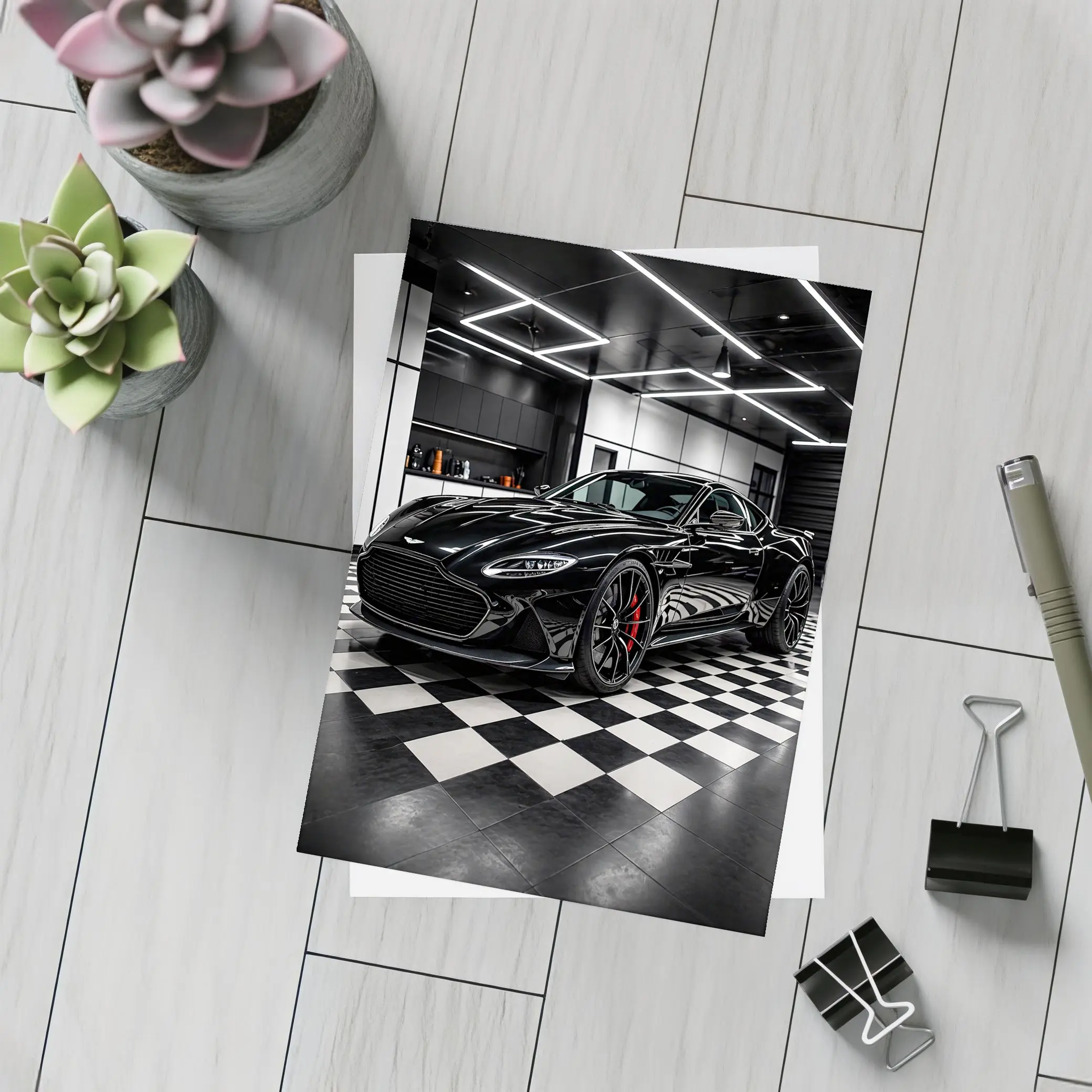 Aston Martin DBS Superleggera Black Garage – Postcards