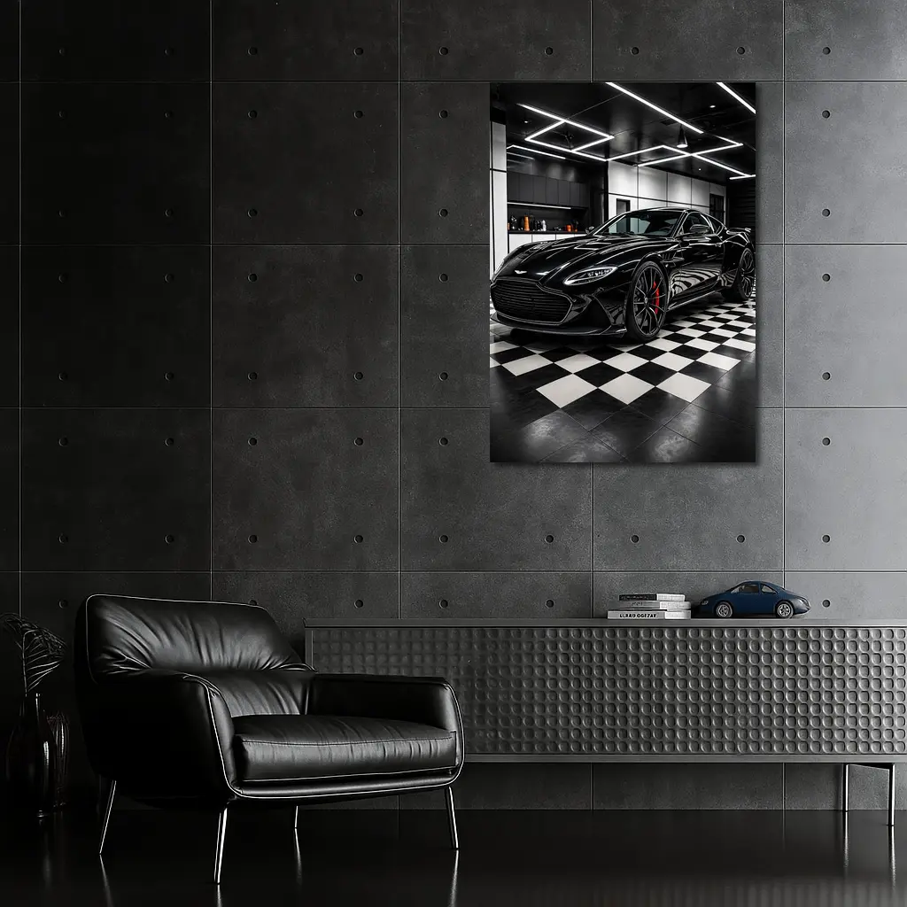 Aston Martin DBS Superleggera Black Garage – Wall Art