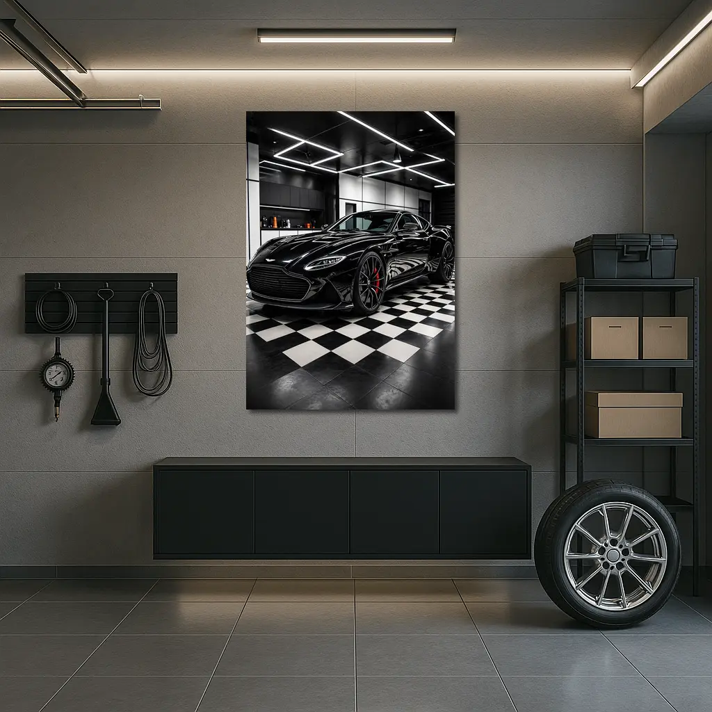 Aston Martin DBS Superleggera Black Garage – Wall Art
