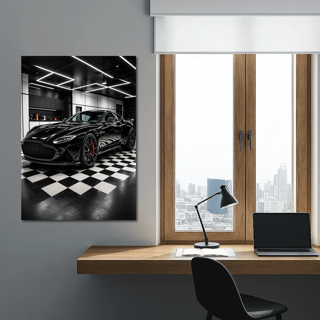 Aston Martin DBS Superleggera Black Garage – Wall Art