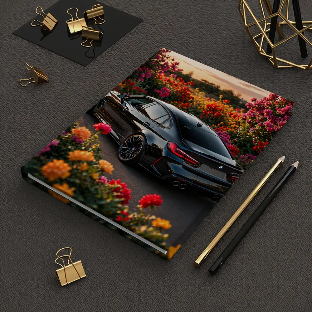 Black BMW M3 Surrounded By Colorful Flowers – Notebooks