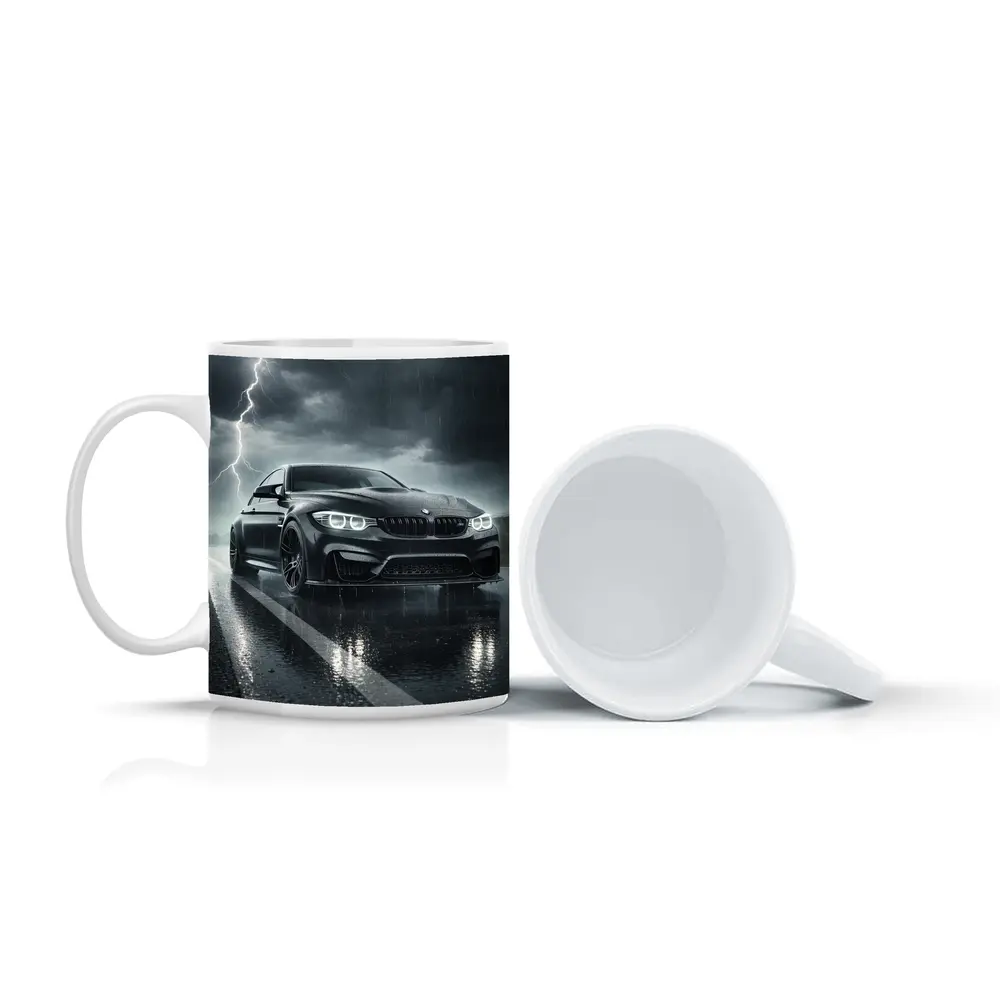 Black BMW M3 in Rainy Thunderstorm – Mugs