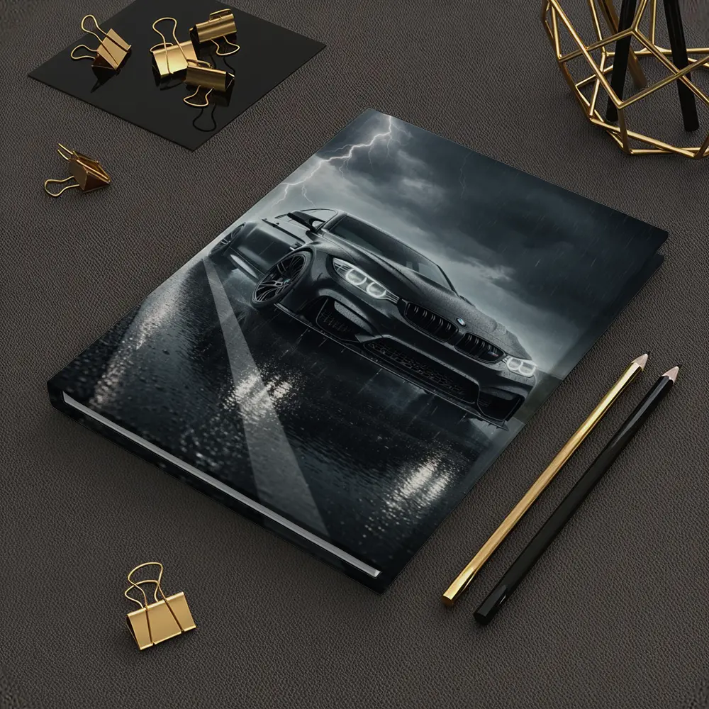 Black BMW M3 in Rainy Thunderstorm – Notebooks