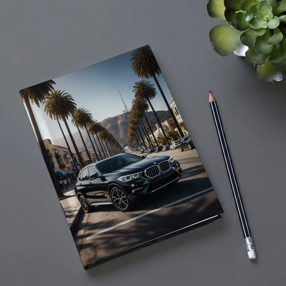 Black BMW X1 Hollywood Palm Tree Street – Notebooks