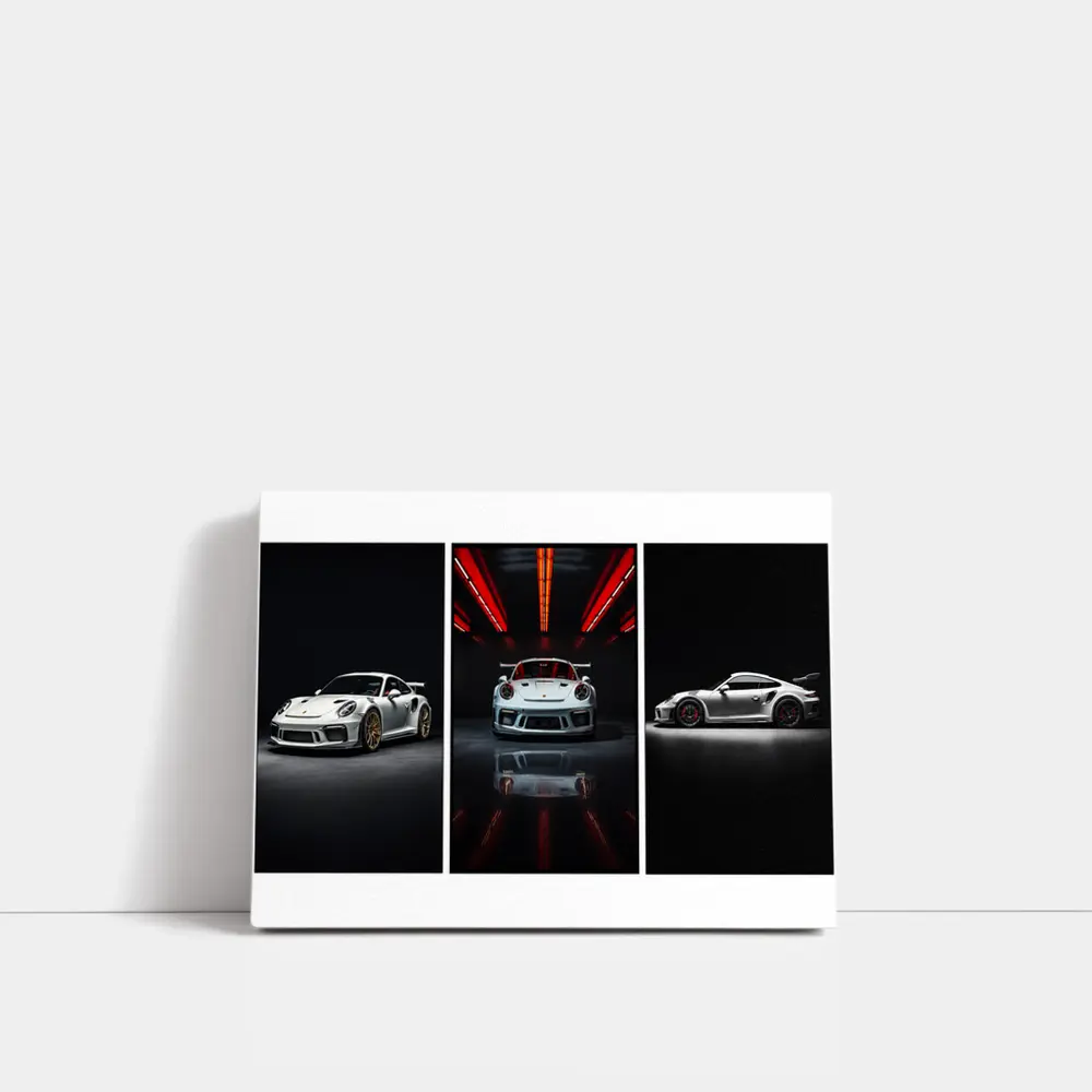 Porsche 911 GT3 RS Dark Studio Triptych – Wall Art