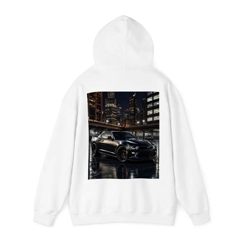 Black Chevrolet Camaro City Night Scene – Hoodies