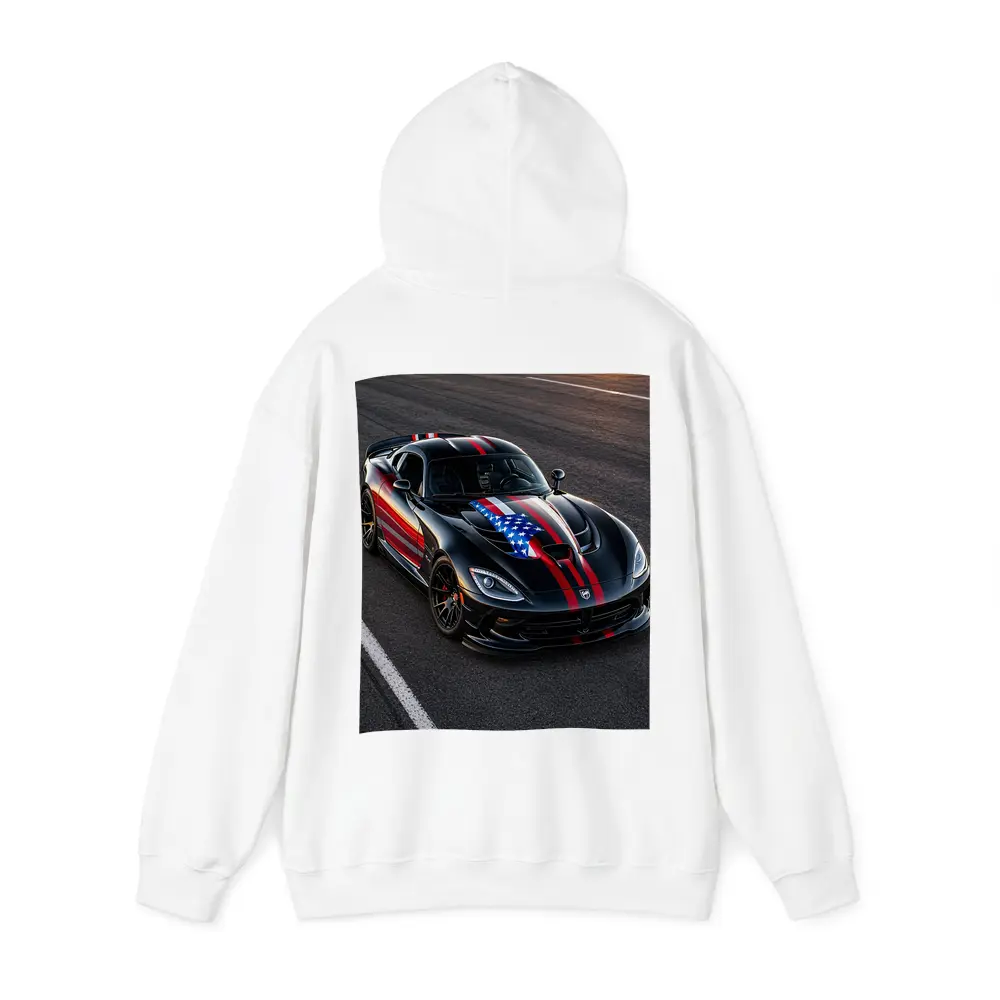 Black Dodge Viper American Flag Race Track – Hoodies