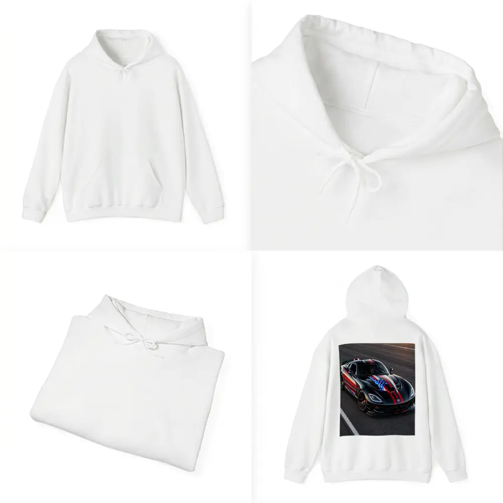 Black Dodge Viper American Flag Race Track – Hoodies