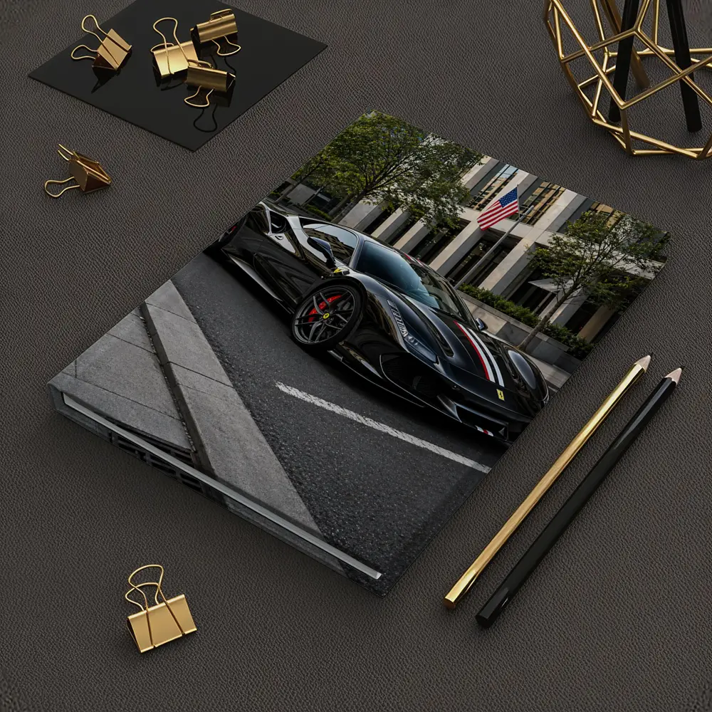Black Ferrari F8 Tributo Urban Street Scene – Notebooks